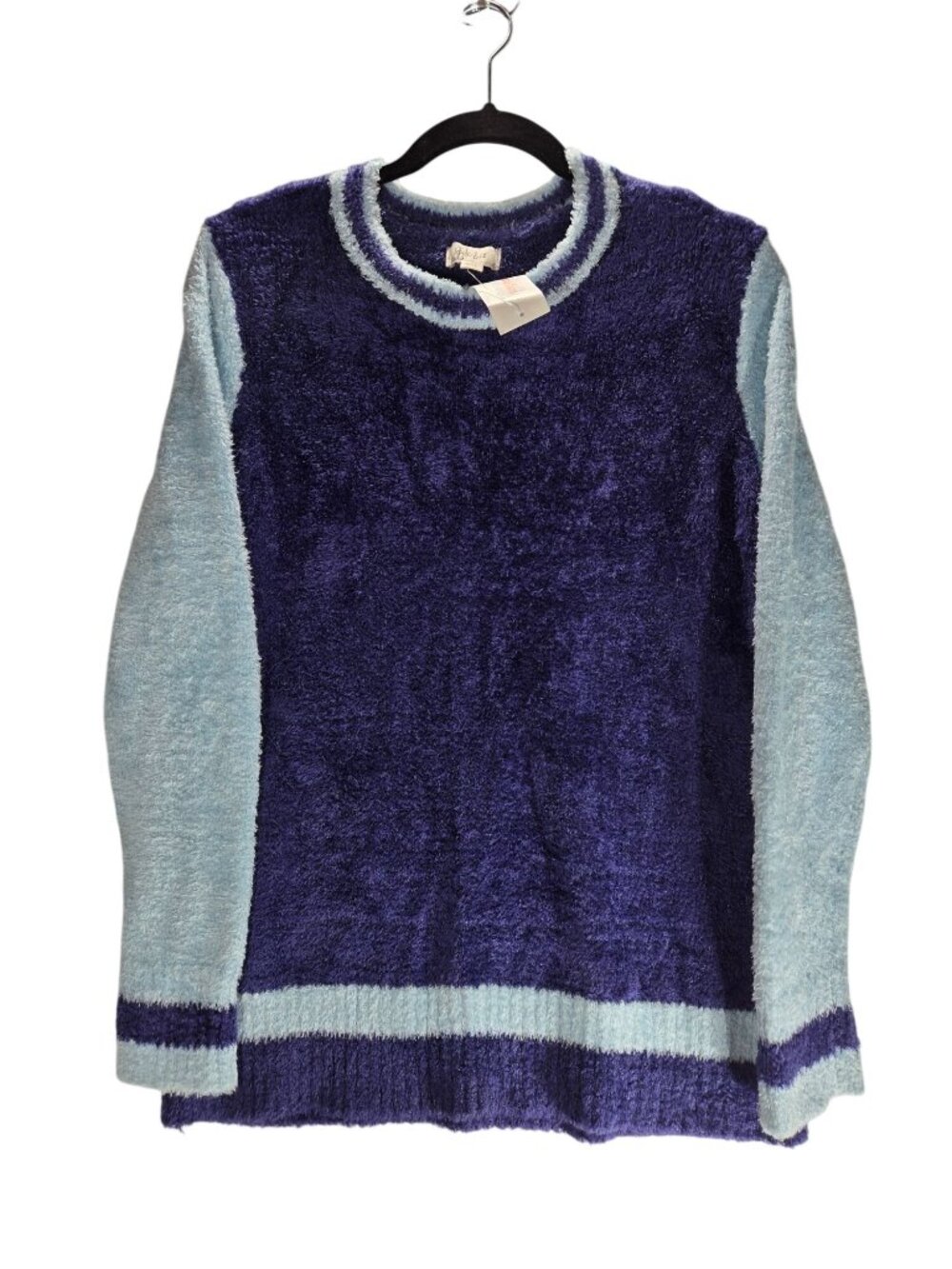 Style & Co Women's Color blocked Fuzzy Sweater, NWT. Textured, "furry" knit, XL